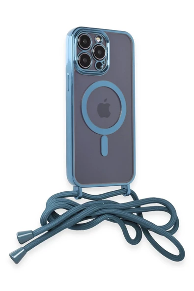 iPhone 14 Pro Max Kılıf Divo Lazer Askılı Magsafe Kapak - Sierra Blue - Resim 3