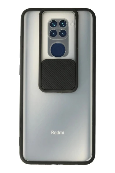 Xiaomi Redmi Note 9 Kılıf Palm Buzlu Kamera Sürgülü Silikon - Siyah ürün görseli