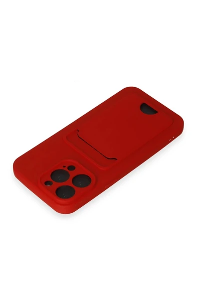 iPhone 14 Pro Max Kılıf Kelvin Kartvizitli Silikon - Kırmızı - Resim 3