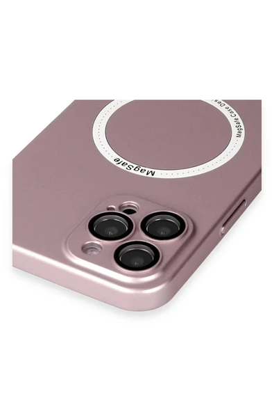 iPhone 12 Pro Kılıf Jack Magneticsafe Lens Silikon - Rose Gold - Resim 5