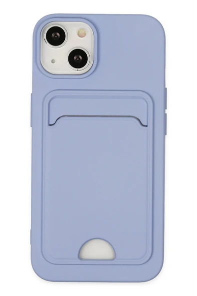 iPhone 14 Plus Kılıf Kelvin Kartvizitli Silikon - Lila ürün görseli