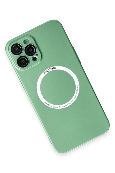 iPhone 12 Pro Kılıf Jack Magneticsafe Lens Silikon - Yeşil - Resim 3