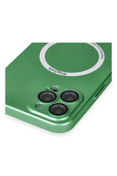 iPhone 12 Pro Kılıf Jack Magneticsafe Lens Silikon - Yeşil - Resim 4