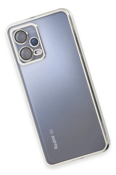Xiaomi Redmi Note 12 5G Kılıf Lensli Silikon - Gümüş - Resim 4