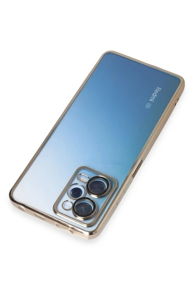Xiaomi Redmi Note 12 Pro 5G Kılıf Lensli Silikon - Gold - Resim 4