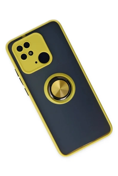 Xiaomi Poco C40 Kılıf Montreal Yüzüklü Silikon Kapak - Sarı - Resim 2