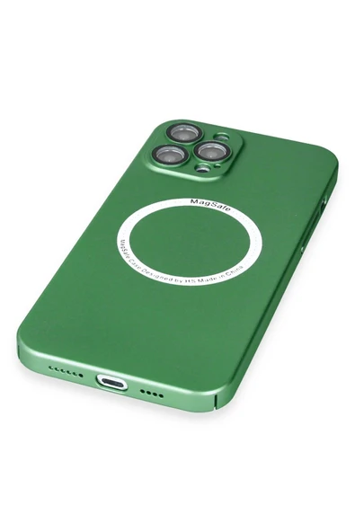 iPhone 12 Pro Kılıf Jack Magneticsafe Lens Silikon - Yeşil - Resim 5