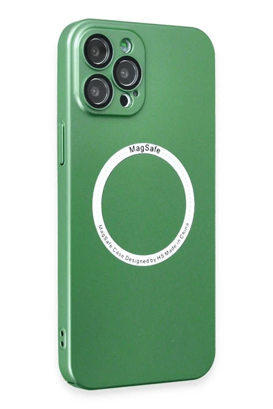 iPhone 12 Pro Kılıf Jack Magneticsafe Lens Silikon - Yeşil - Resim 2