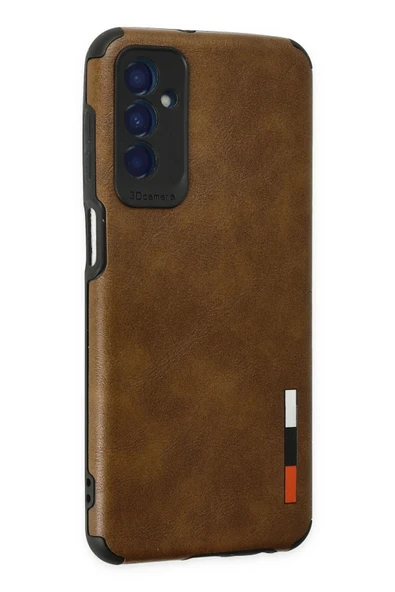 Samsung Galaxy M13 Kılıf Loop Deri Silikon - Kahverengi - Resim 3