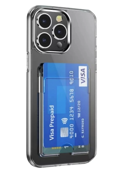 iPhone 14 Pro Max Kılıf Kart Şeffaf Silikon - Şeffaf ürün görseli
