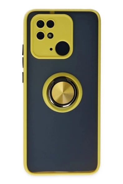 Xiaomi Poco C40 Kılıf Montreal Yüzüklü Silikon Kapak - Sarı ürün görseli