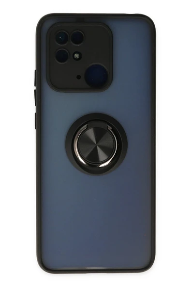 Xiaomi Poco C40 Kılıf Montreal Yüzüklü Silikon Kapak - Siyah ürün görseli