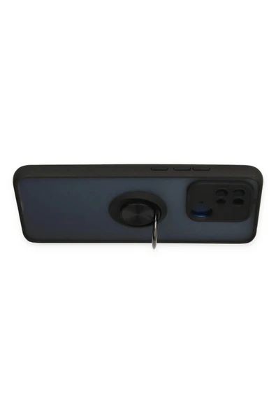 Xiaomi Poco C40 Kılıf Montreal Yüzüklü Silikon Kapak - Siyah - Resim 2