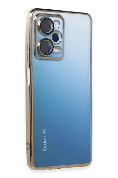 Xiaomi Redmi Note 12 Pro 5G Kılıf Lensli Silikon - Gold - Resim 3