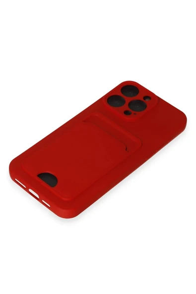 iPhone 14 Pro Max Kılıf Kelvin Kartvizitli Silikon - Kırmızı - Resim 4