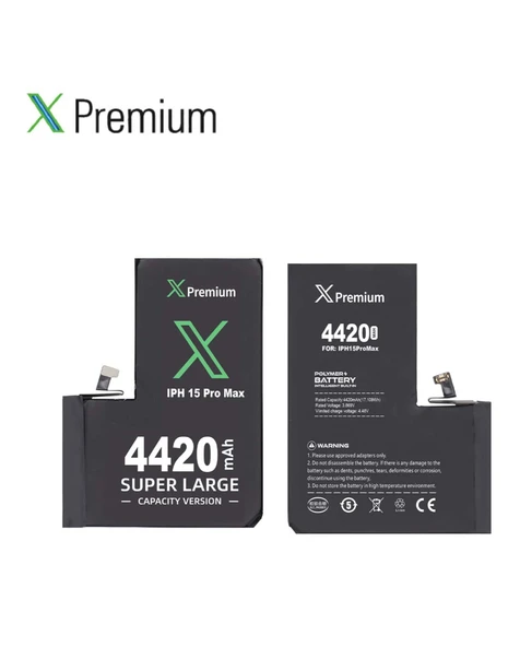 Xpremium iPhone 15 Pro Max Batarya – 4420 mAh Süper Yüksek Kapasiteli Güçlendirilmiş Pil - 3