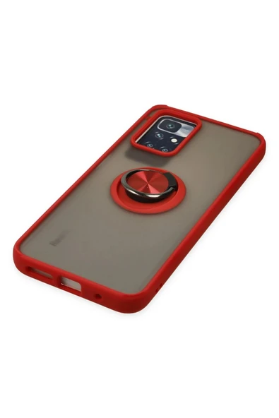 Xiaomi Redmi 10 2022 Kılıf Montreal Yüzüklü Silikon Kapak - Kırmızı - Resim 5