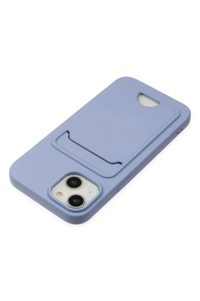 iPhone 14 Plus Kılıf Kelvin Kartvizitli Silikon - Lila - Resim 5