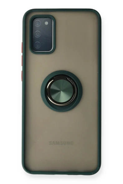 Samsung Galaxy A02S Kılıf Montreal Yüzüklü Silikon Kapak - Yeşil ürün görseli