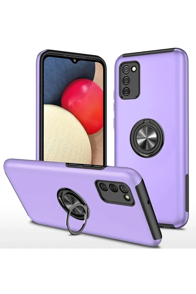 Samsung Galaxy A02S Kılıf Elit Yüzüklü Kapak - Mor ürün görseli