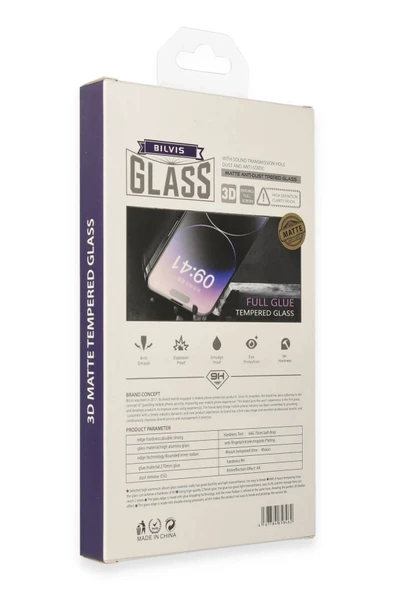 iPhone 13 Pro Max Bilvis 3D Mat Cam Ekran Koruyucu - Resim 2