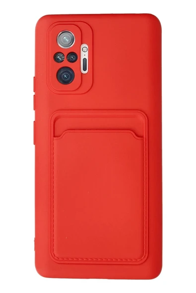 Xiaomi Redmi Note 10 Pro Kılıf Kelvin Kartvizitli Silikon - Kırmızı ürün görseli