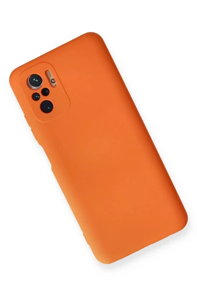 Xiaomi Redmi Note 10 Kılıf Nano içi Kadife Silikon - Turuncu - Resim 3