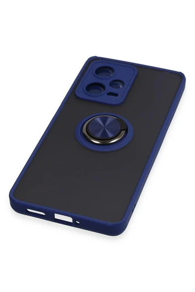 Xiaomi Redmi Note 12 5G Kılıf Montreal Yüzüklü Silikon Kapak - Lacivert - Resim 5