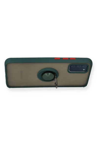 Samsung Galaxy A02S Kılıf Montreal Yüzüklü Silikon Kapak - Yeşil - Resim 3