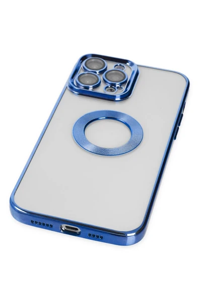 iPhone 14 Pro Max Kılıf Slot Silikon - Mavi - Resim 4