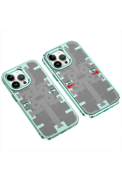iPhone 14 Pro Kılıf Mekanik Bumper Kapak - Yeşil ürün görseli