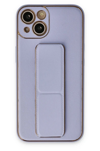 iPhone 14 Plus Kılıf Coco Deri Standlı Kapak - Lila ürün görseli