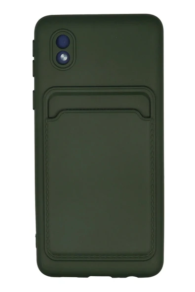 Samsung Galaxy A01 Core Kılıf Kelvin Kartvizitli Silikon - Koyu Yeşil ürün görseli