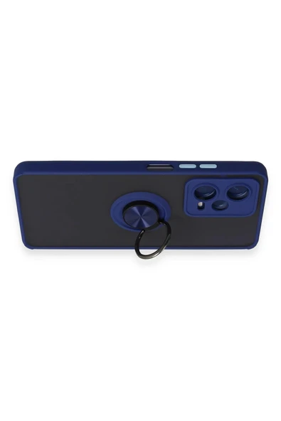 Xiaomi Redmi Note 12 5G Kılıf Montreal Yüzüklü Silikon Kapak - Lacivert - Resim 3
