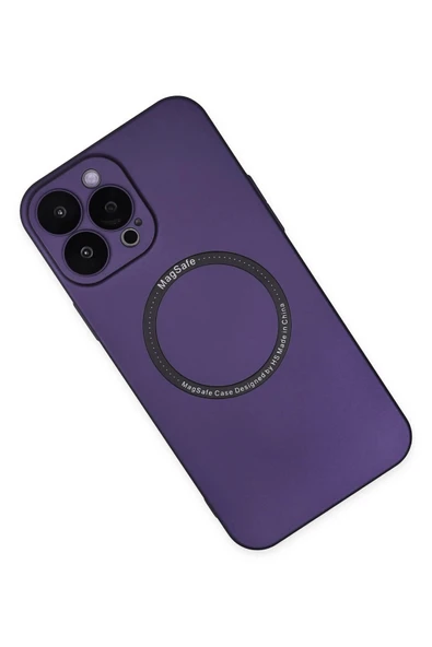 iPhone 14 Pro Kılıf Jack Magneticsafe Lens Silikon - Mor - Resim 4