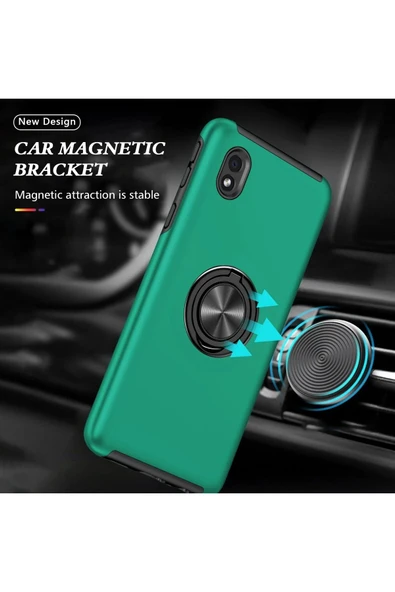 Samsung Galaxy A01 Core Kılıf Elit Yüzüklü Kapak - Yeşil - Resim 5