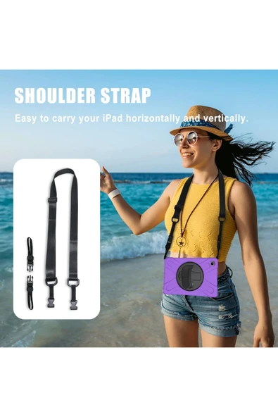 Samsung Galaxy T220 Tab A7 Lite 8.7 Kılıf Amazing Tablet Kapak - Mor - Resim 4