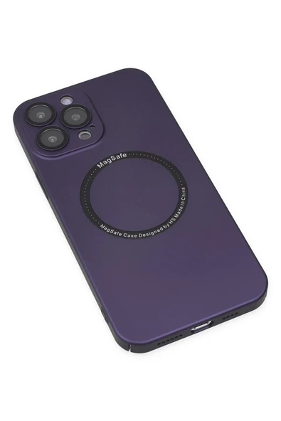 iPhone 14 Pro Kılıf Jack Magneticsafe Lens Silikon - Mor - Resim 3