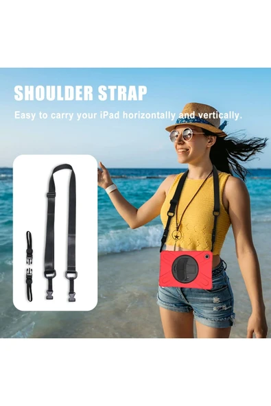 Samsung Galaxy T220 Tab A7 Lite 8.7 Kılıf Amazing Tablet Kapak - Kırmızı - Resim 4