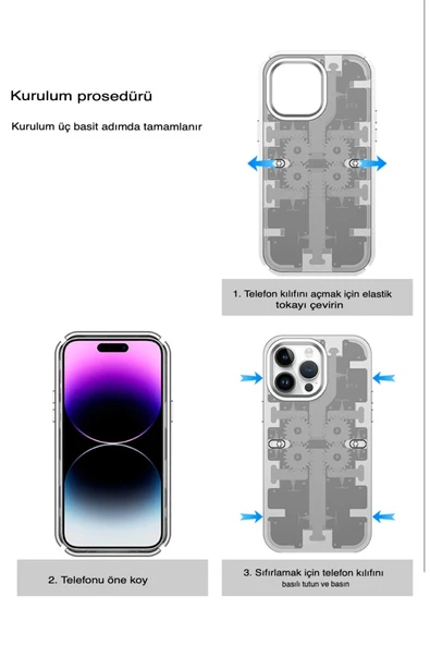 iPhone 14 Pro Kılıf Mekanik Bumper Kapak - Yeşil - Resim 4