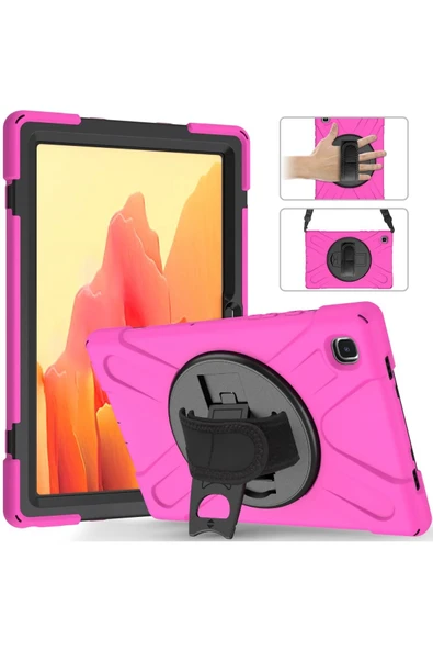 Samsung Galaxy T220 Tab A7 Lite 8.7 Kılıf Amazing Tablet Kapak - Pembe - Resim 2