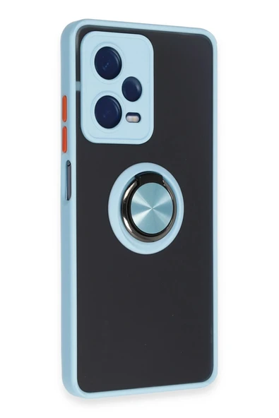 Xiaomi Redmi Note 12 5G Kılıf Montreal Yüzüklü Silikon Kapak - Buz Mavi - Resim 2