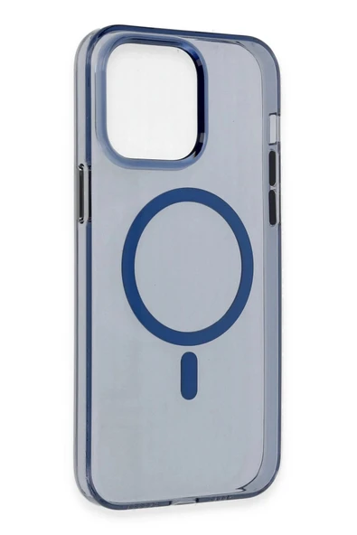 iPhone 13 Pro Max Kılıf Tron Şeffaf Magsafe Kapak - Mavi - Resim 4