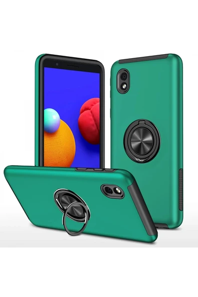 Samsung Galaxy A01 Core Kılıf Elit Yüzüklü Kapak - Yeşil ürün görseli