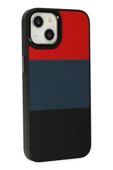 iPhone 14 Plus Kılıf King Kapak - Kırmızı-Siyah - Resim 2