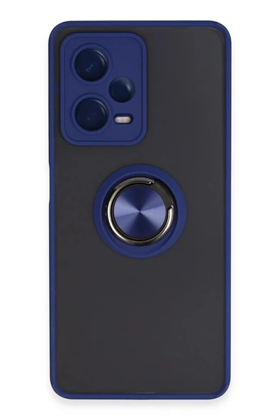 Xiaomi Redmi Note 12 5G Kılıf Montreal Yüzüklü Silikon Kapak - Lacivert ürün görseli