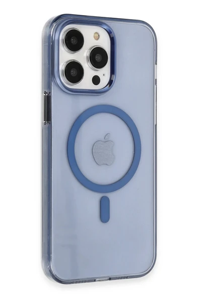 iPhone 13 Pro Max Kılıf Tron Şeffaf Magsafe Kapak - Mavi ürün görseli