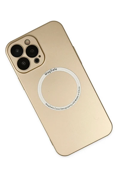 iPhone 14 Pro Kılıf Jack Magneticsafe Lens Silikon - Gold - Resim 4