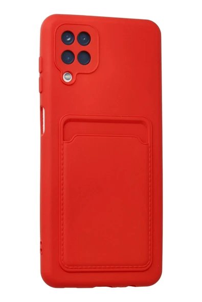 Samsung Galaxy A12 Kılıf Kelvin Kartvizitli Silikon - Kırmızı - Resim 2