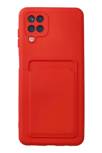 Samsung Galaxy A12 Kılıf Kelvin Kartvizitli Silikon - Kırmızı ürün görseli
